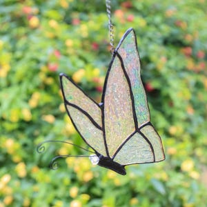 Stained Glass Butterfly Sun Catcher,Stained Glass Window Hanging,Glass Butterfly,Gift for Mom,Garden Decorat,Birthday Gift,Gift For Her