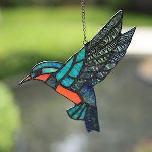Stained Glass Suncatcher,Handmade Eagle Birds Glass Window Hanging,Gift for Dad,Garden Decor,Window Hanging,Housewarming Gift,Gift For Her