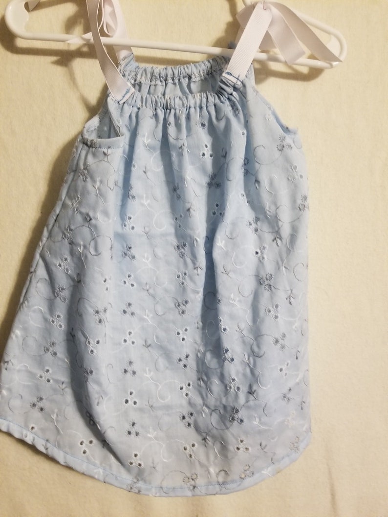 Gingham dress calico dress with elastic top and ribbon ties Crawling Dress in Calico or Gingham Baby dress cotton baby dress