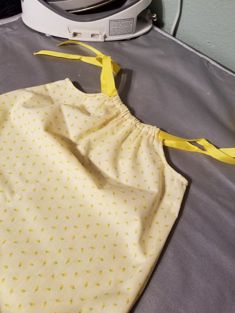 Gingham dress calico dress with elastic top and ribbon ties Crawling Dress in Calico or Gingham Baby dress cotton baby dress