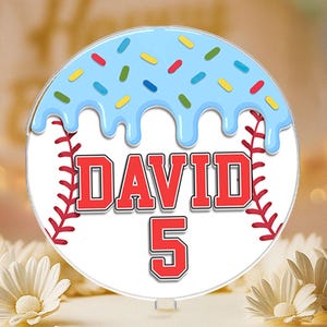 Custom Ice Cream Drip Topper, Baseball Drip Cake Topper, Baseball Birthday Cake Decor, Baseball Birthday Party Decor, Birthday Gift for Boy