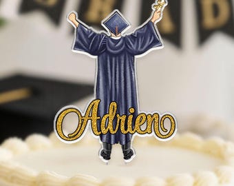 Personalized Boys Graduation Cake Topper, Men Class Of 2026, Graduation Gifts, Congrats Graduation Party Favors, Senior Cake Decor