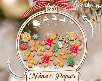 Personalized Gingerbread Grandparents Ornament 2026: Custom Grandkids Name Ornament, Grandma Perfect Batch, Christmas Gifts Decor