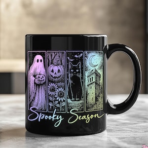 Halloween Mug, Spooky Season, Cute Spooky Ghost Halloween Coffee Mug, Halloween Ghost Mug, Mug for Ghost Lovers, Gift for Women,Coffee Lover