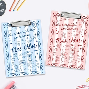 Personalized Teacher Clipboard with Name, Back to School Gift, Teacher Appreciation Gift, Teacher Acrylic Clipboard, Teacher School Supplies