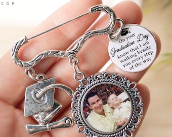 Custom Graduation Memorial Charm Pin, Graduation Memorial Photo Lapel Pin, Senior 2026, Remembering Loved Ones, Gown Brooch Pin