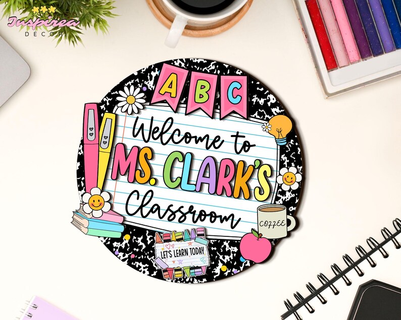 Personalized 3D Teacher Name Door Sign, Back to School Classroom Decor ...