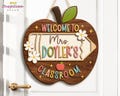 Personalized Apple Teacher Name Door Sign, 3D Welcome Door Hanger, Back to School Classroom Decor, Teacher Appreciation Gifts, Teacher Gift