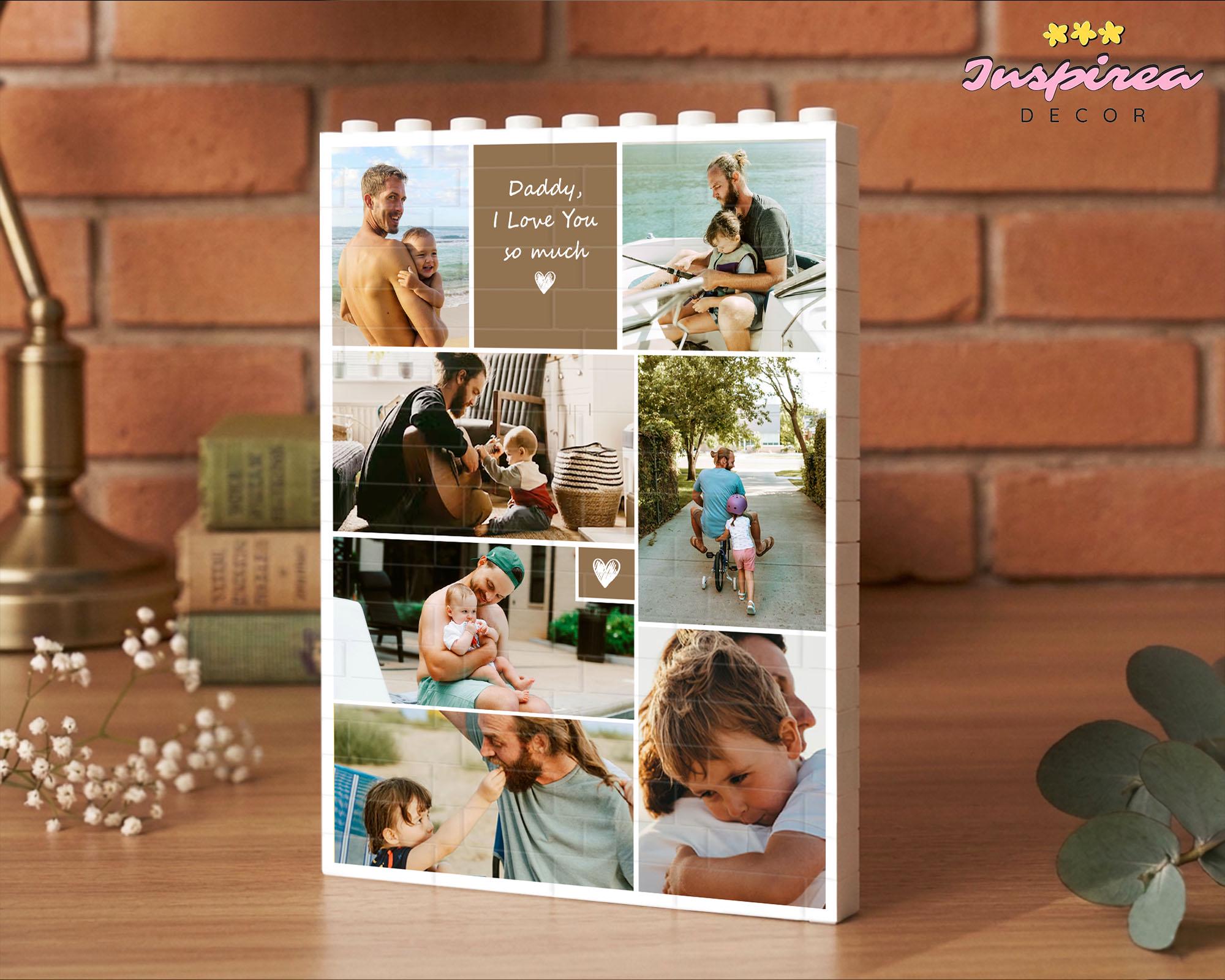 Custom Photo Collage Dad and Kids Building Blocks, Gift for Dad, Best ...