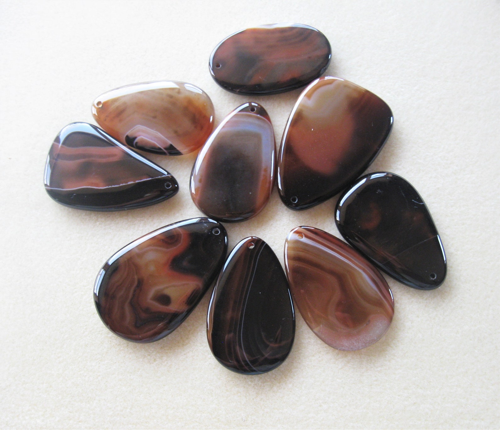 Large Brown Black Agate Slab Pendants Jewelry Making Beads - Etsy