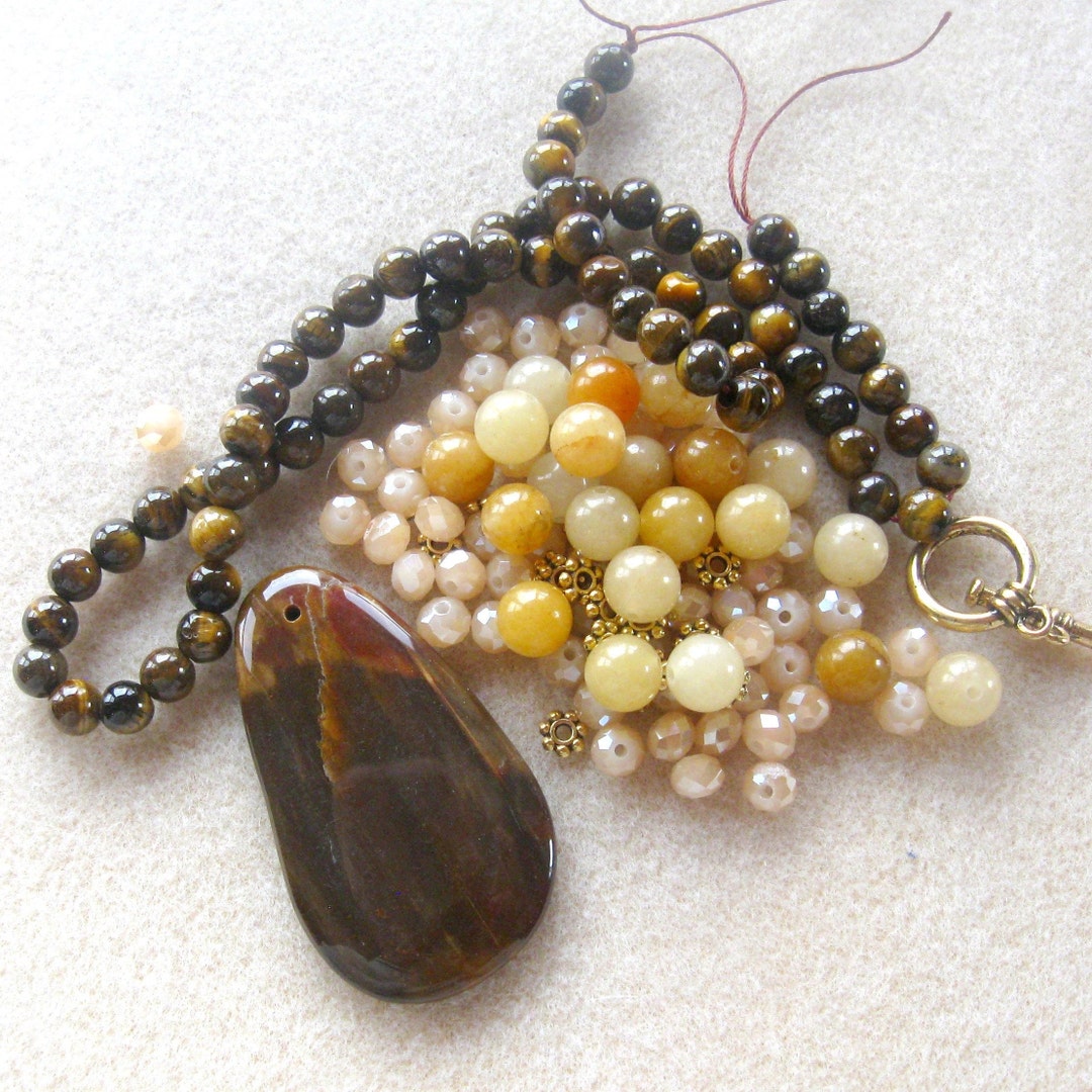 HAAMIIQII 45pcs 8mm Yellow Cat Eye Beads Rond Poli Lâche Perles De