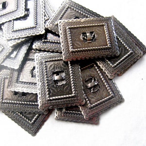 Gunmetal Slotted Rectangle Conchos,  Large Concho for Jewelry Making, Rodeo Wear, Hat Boot Saddle Decor, Bolo Tie, Knife Sheathes, Set of 5