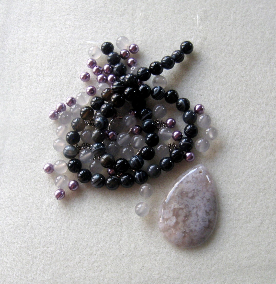 Agate DIY Gemstone Jewelry Making Kit de collier de perles Etsy Canada