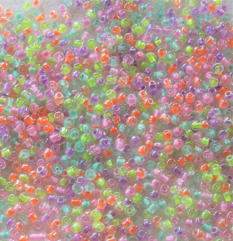 Pastel Rainbow Seed Beads Glass Seed Beads Bead Weaving Etsy