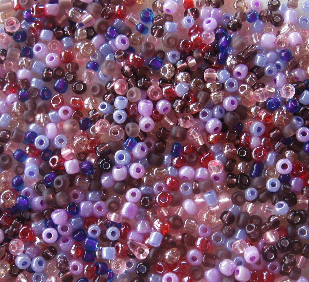 Glass Seed Bead Mix 'purple Berry' Jewelry Making Etsy