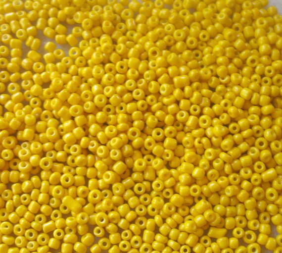 Opaque Yellow Glass Seed Bead Jewelry Making Beads Seed Etsy