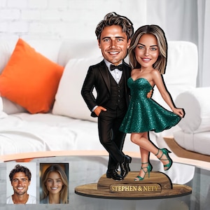Personalisierte 3D-Holzfigur, Karikatur basierend auf Ihrem Foto, Sterntasse, einzigartiges Geschenk, großartiges Wohn- und Bürodekor, lustiges Schreibtischgeschenk