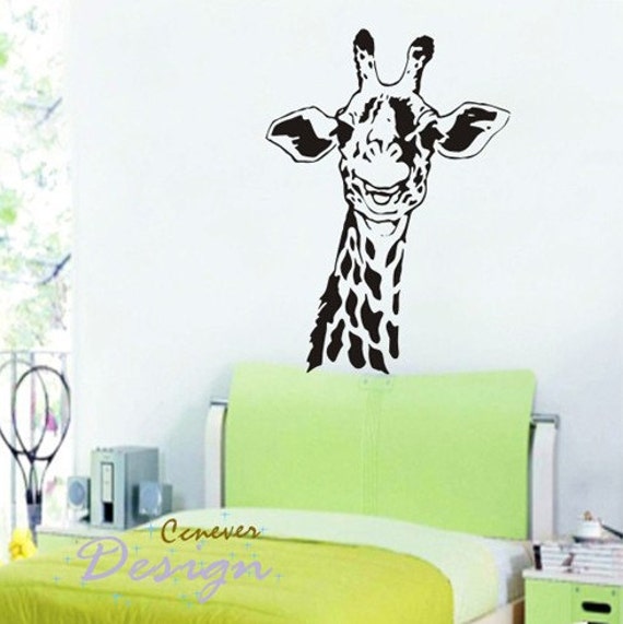 32inch Giraffe Head Neckremovable Graphic Art Wall Decals Image 0