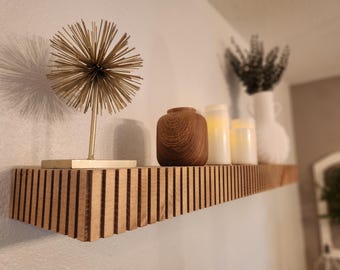 Custom Floating Fluted Shelf, Mid-Century | Wall Shelf |Kitchen Shelves | Floating Shelves | Unique, Custom, Vintage, Handmade