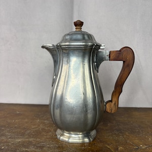 Antique Vintage French Pewter Coffee Pot