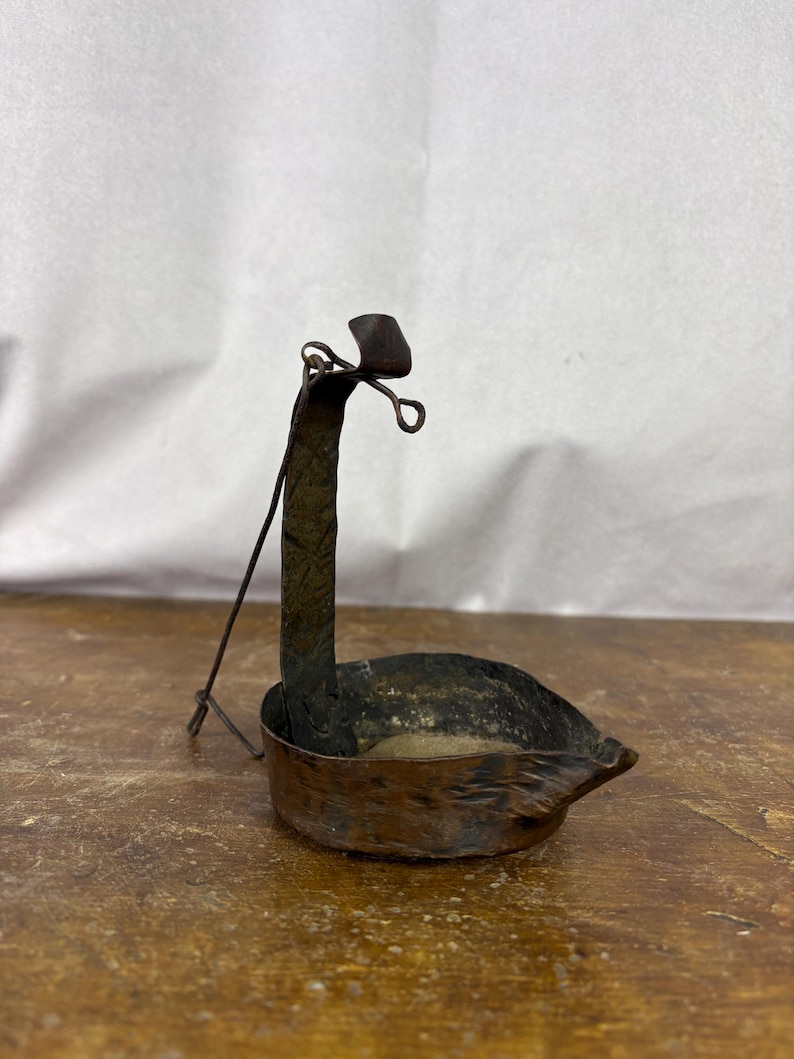 Antique Copper Betty Lamp - Etsy