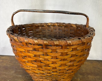 Antique Oak Splint Primitive Basket - Etsy