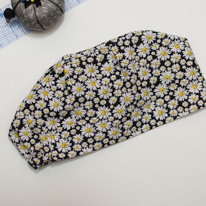 Daisy Floral Euro Scrub Cap for Healthcare Workers, Nurses, Scrub Techs