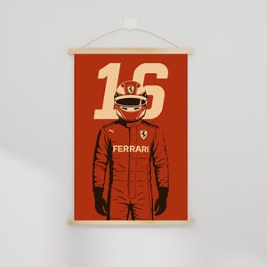 Charles Leclerc Formula 1 Poster, Minimalist F1 Digital Art, Racing Wall Decor, Motorsport Poster