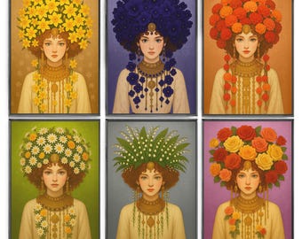 Juego de 12 impresiones de flores de nacimiento / Arte mural con flores del mes de nacimiento / Impresiones digitales / Regalo de cumpleaños para ella / Decoración floral