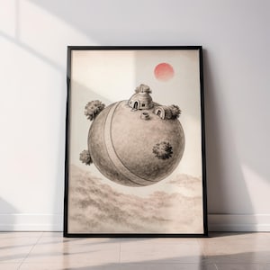 Dragon Ball Z Poster | King Kai Planet Japanese Watercolor Anime Wall Art | Goku Training Digital Download Prints