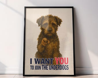 Arte mural de Mundodisco – Póster de Gaspode / Decoración imprimible de fantasía / Descarga digital de Terry Pratchett