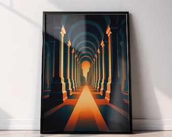 Arte mural de ESDLA: Póster de viaje vintage de Moria (Khazad-dum) / Descarga digital