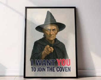 Póster imprimible de bruja – Arte de la Abuela Weatherwax / Lámina de pared de Mundodisco / Descarga digital de Terry Pratchett