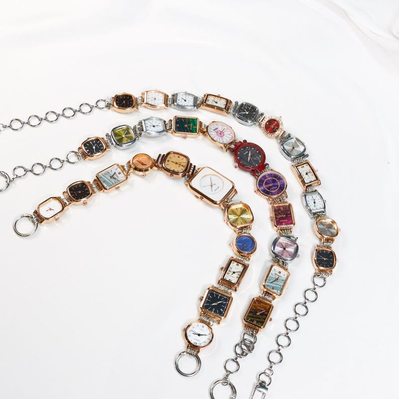 Colorful Steampunk Watch Bag Chain, Timepiece Charm Accessory With ...