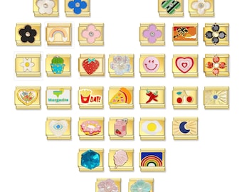 Custom Gold Italian Charm Bracelet, Personalized Friendship Jewelry, Vintage Italian Bracelet, Gifts for Women, Birthday Gifts