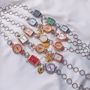 Vintage Punk 3 Uhren Halskette, Multi Watch Halskette, Y2K Silber Kette Uhr Choker, Grunge Schmuck, Unisex Uhr Anhänger