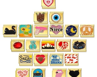 Custom Gold Italian Charm Bracelet, Personalized Friendship Jewelry, Vintage Italian Bracelet, Gifts for Women, Birthday Gifts