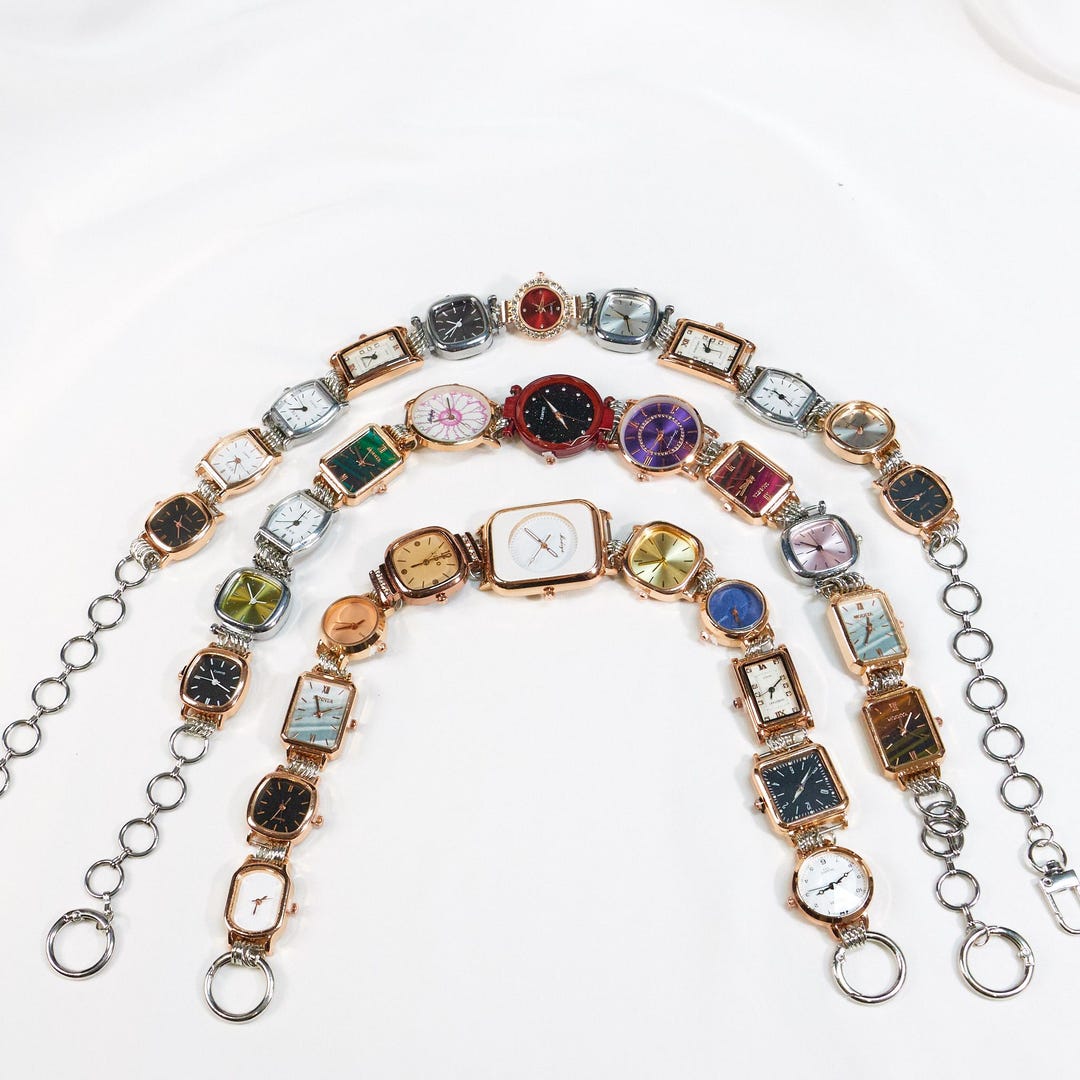 Colorful Steampunk Watch Bag Chain, Timepiece Charm Accessory With ...