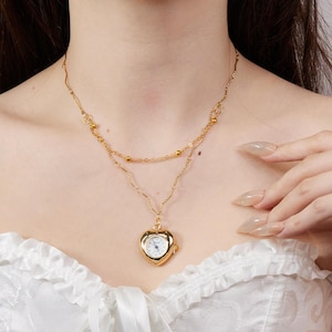 Vintage Steampunk Gold Heart Watch Necklace, Layered Clock Pendant Jewelry, Gothic Timepiece Choker, Romantic Y2K Statement Gift