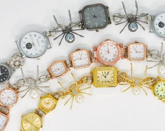 Halloween Vintage Gothic Spider Watch Bag Chain, Steampunk Purse Strap, Watch Strap Bag, Vintage Timepiece Strap, Creepy Retro Gifts