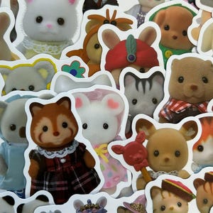 Set di adesivi misteriosi Sylvanian Families | Adesivi carini | Animali calico | Decorazioni Kawaii