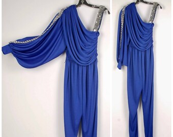 blue sequin pantsuit