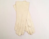 Italian kid leather Capretto Lavabile cream white dress gloves size 6 7