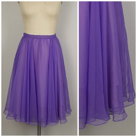 purple chiffon skirt