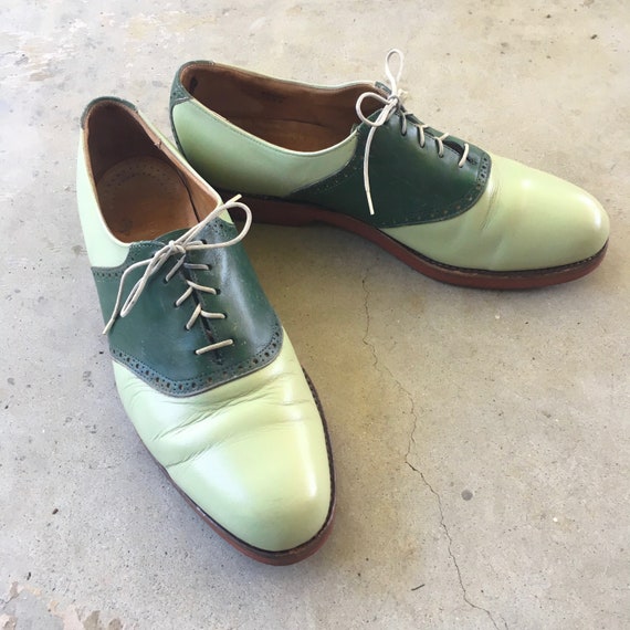 pale green vintage Cole Haan oxford shoes 12 D lea