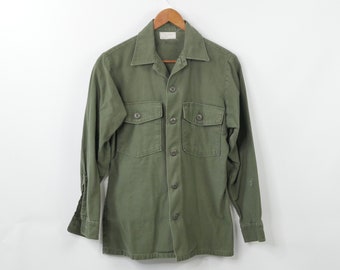 Vietnam Era US Army/USMC Rip-Stop OG-107 Combat Coat Shirt Sm/Long 1971 Unissued 