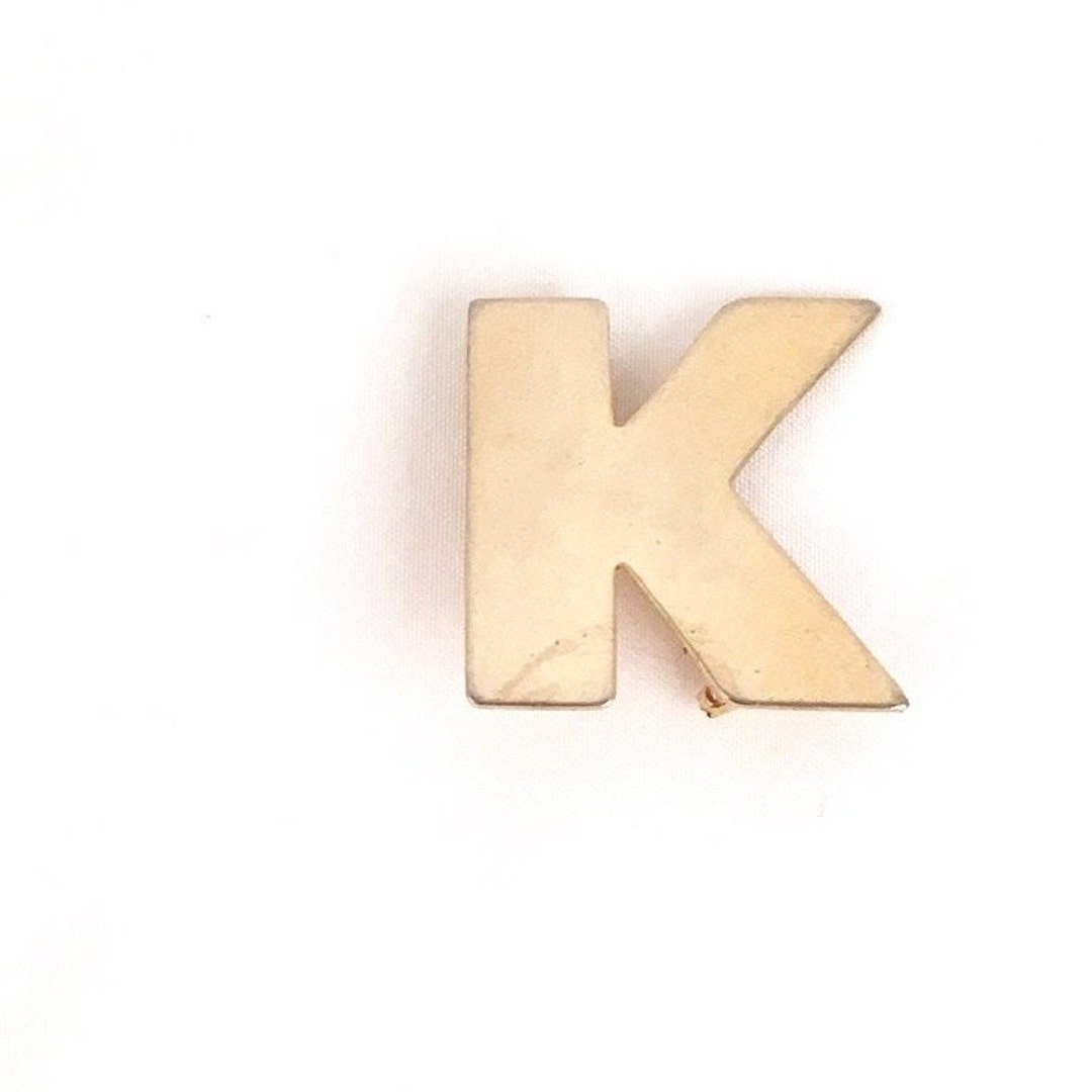 Block Letter Initial K Brooch Modern Minimalist Bold Monogram - Etsy