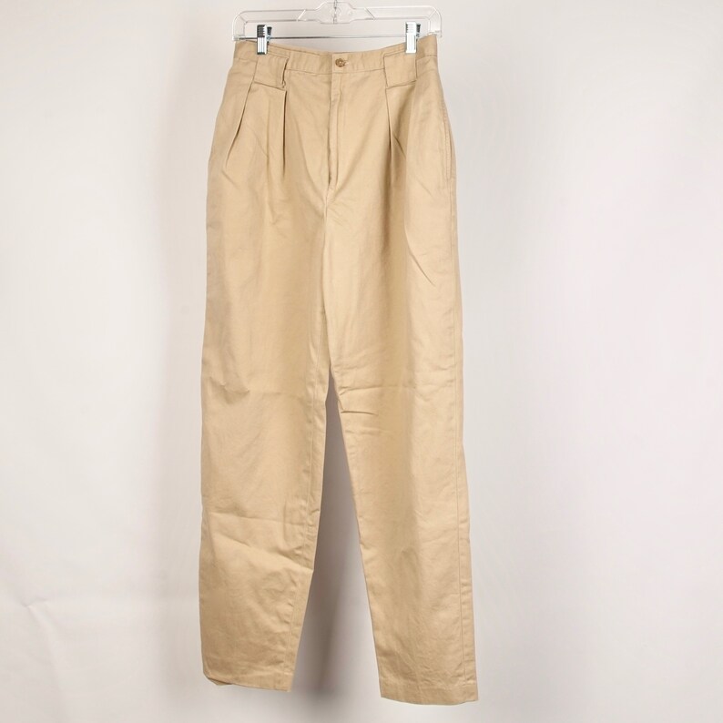 pleated khaki pants 28 inch high waist Gator of California 90s vintage pleated slacks