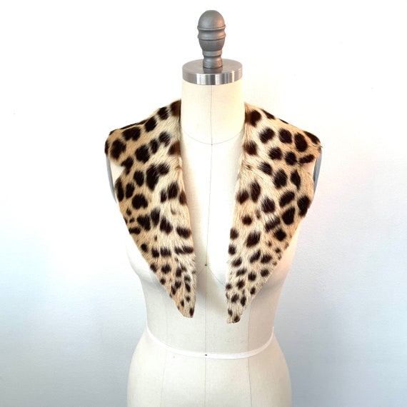 leopard print real fur coat collar removable 40s v