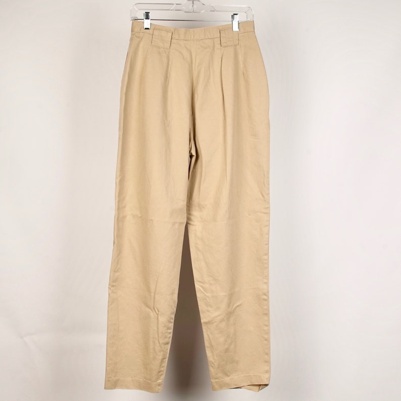 pleated khaki pants 28 inch high waist Gator of California 90s vintage pleated slacks